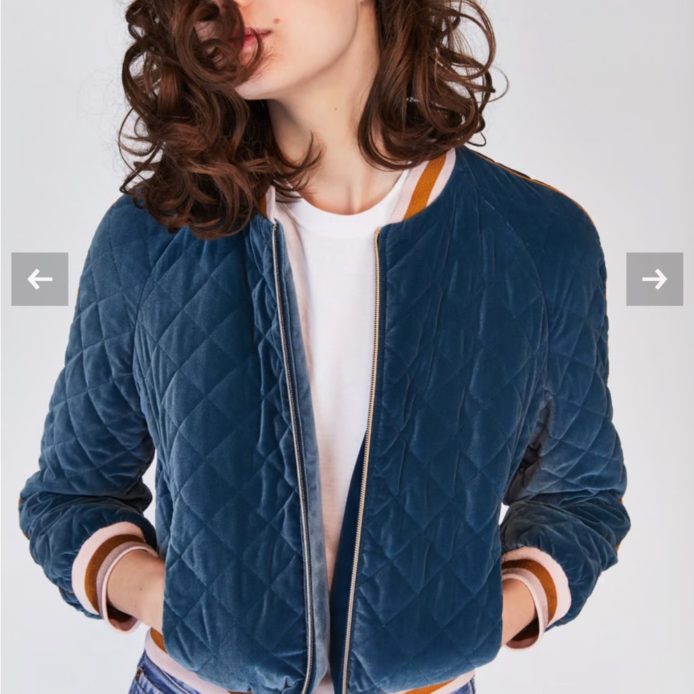 Tara Jarmon Velvet Bomber Jacket
